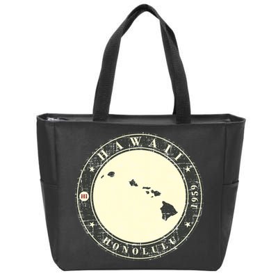 Hawaii Retro Zip Tote Bag