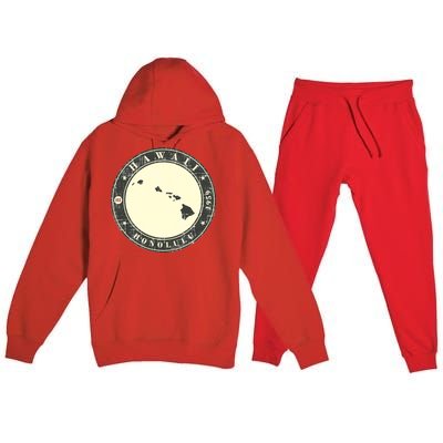 Hawaii Retro Premium Hooded Sweatsuit Set