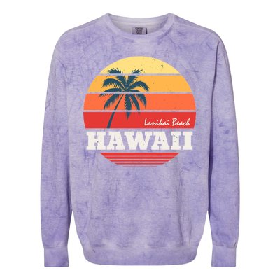 Hawaii Retro Circle Colorblast Crewneck Sweatshirt