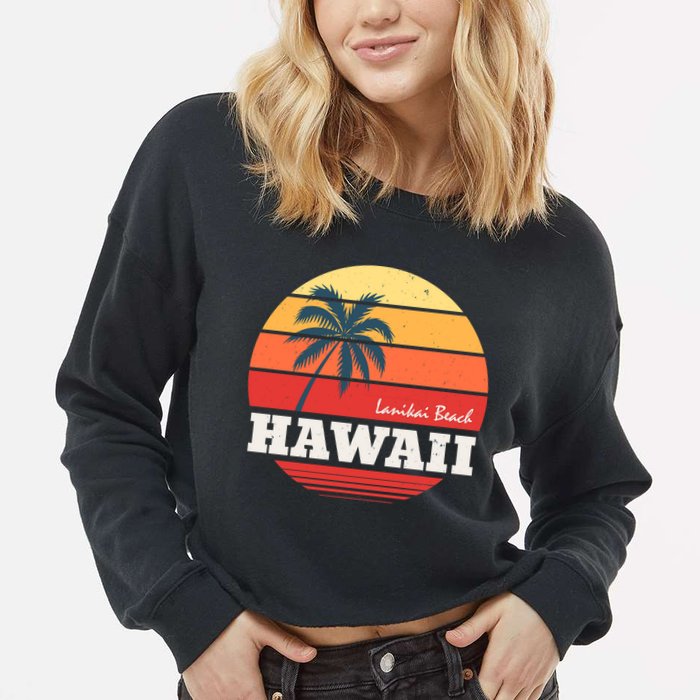 Hawaii Retro Circle Cropped Pullover Crew