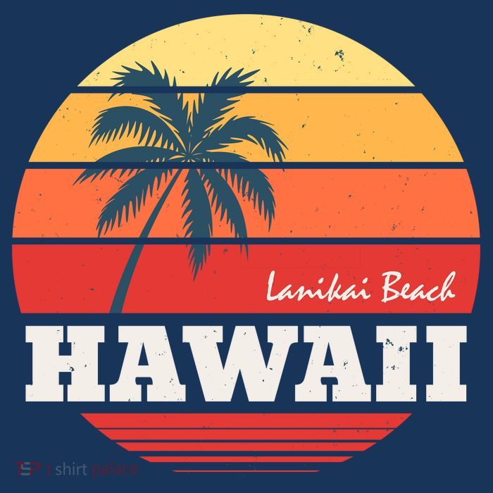 Hawaii Retro Circle Button