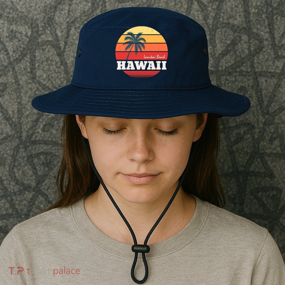 Hawaii Retro Circle Bucket Hat