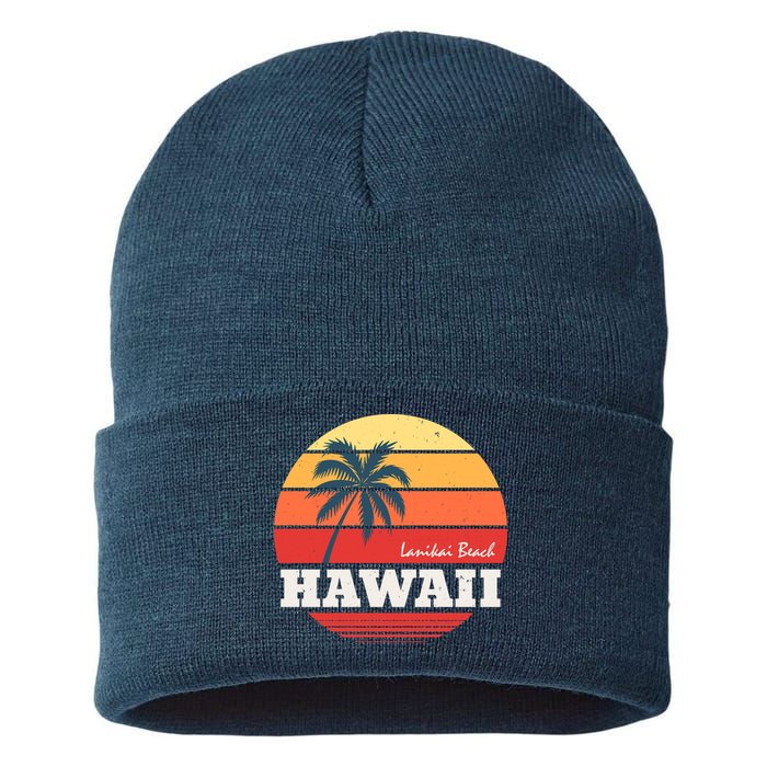 Hawaii Retro Circle Sustainable Knit Beanie