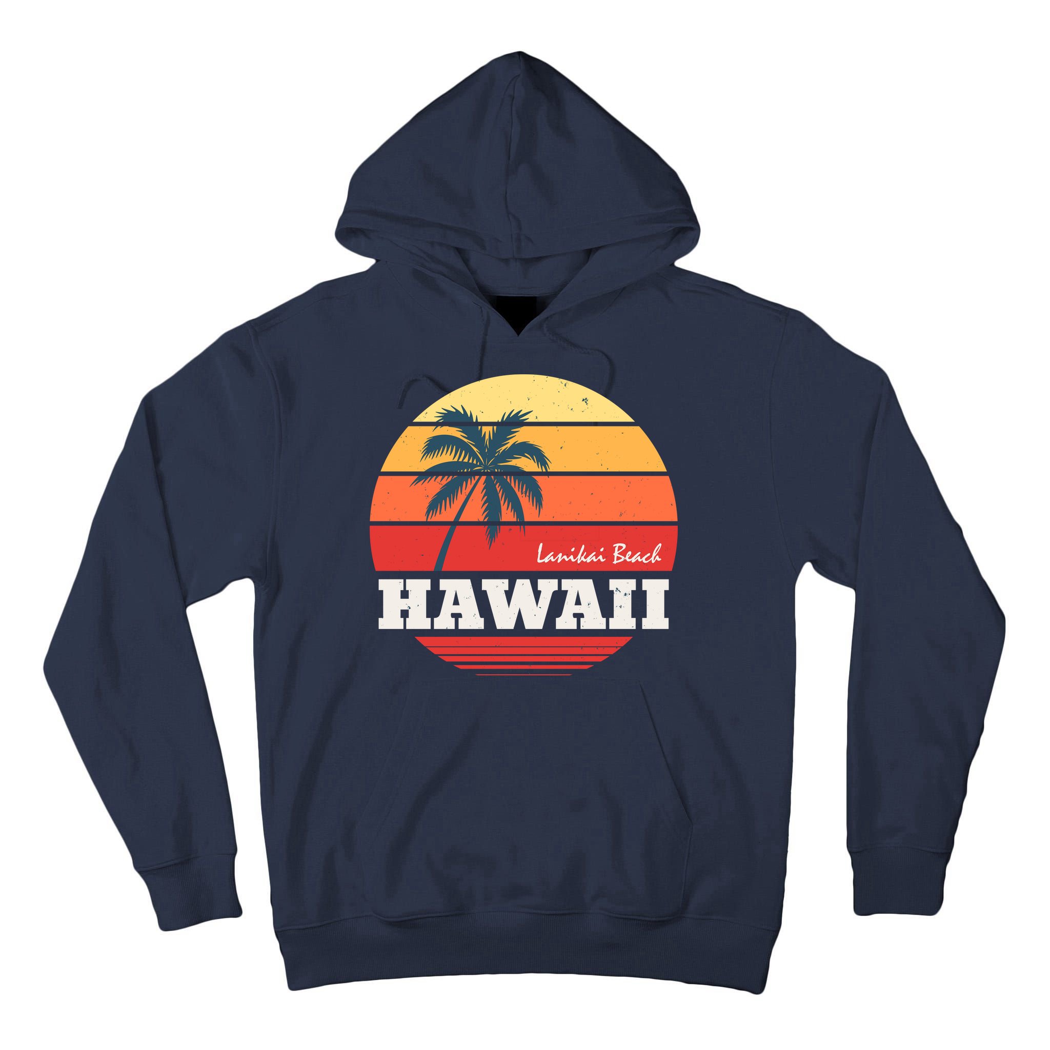 Hawaii Retro Circle Tall Hoodie