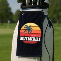 Hawaii Retro Circle Golf Towel