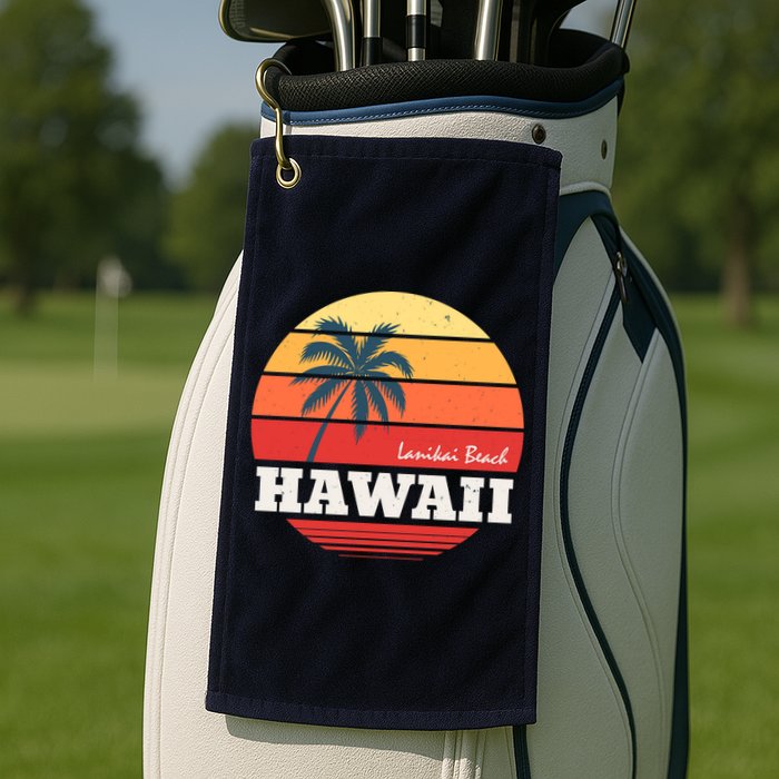 Hawaii Retro Circle Golf Towel