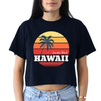 Hawaii Retro Circle Crop Top