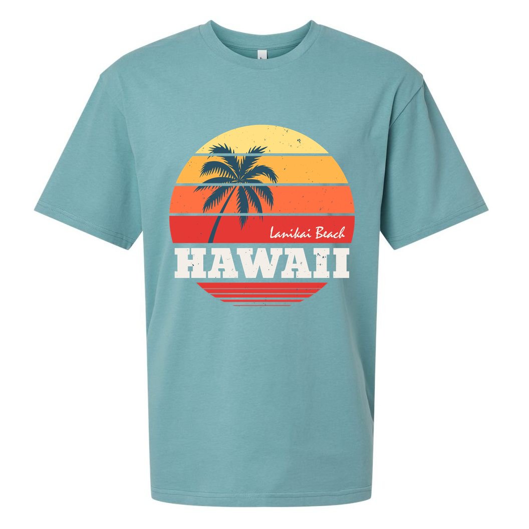 Hawaii Retro Circle Sueded Cloud Jersey T-Shirt