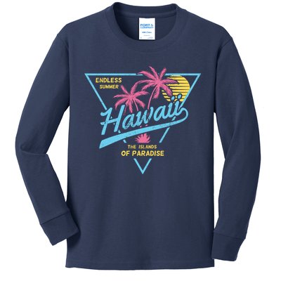 Hawaii Retro Classic  Kids Long Sleeve Shirt