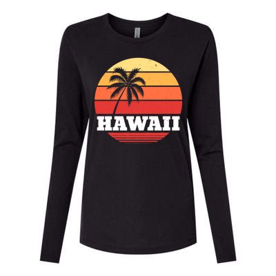 Hawaii Retro Sun Womens Cotton Relaxed Long Sleeve T-Shirt