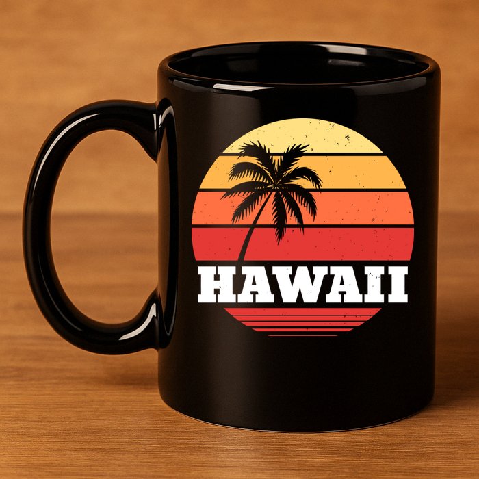 Hawaii Retro Sun 11oz C Handle Ceramic Mug
