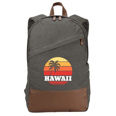 Hawaii Retro Sun Cotton Canvas Backpack