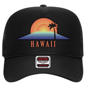 Hawaii Sunrise Logo High Crown Mesh Back Trucker Hat