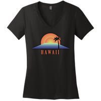 Hawaii Sunrise Logo Women's V-Neck T-Shirt