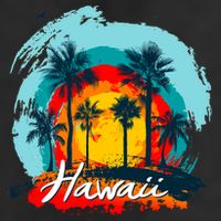 Hawaii Tropical Sunset 7 Panel Mesh Trucker Snapback Hat