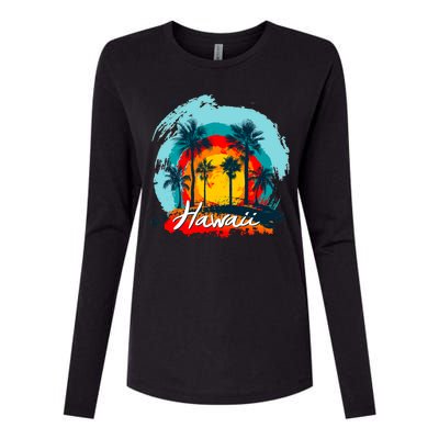 Hawaii Tropical Sunset Womens Cotton Relaxed Long Sleeve T-Shirt