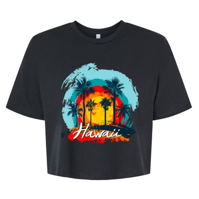 Hawaii Tropical Sunset Bella+Canvas Jersey Crop Tee