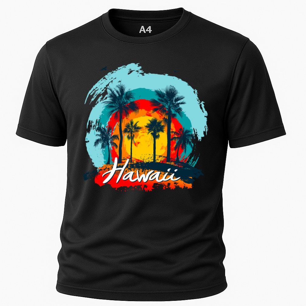 Hawaii Tropical Sunset Cooling Performance Crew T-Shirt
