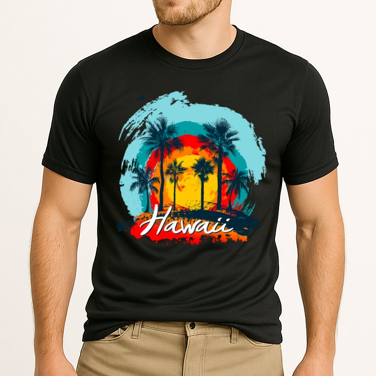 Hawaii Tropical Sunset Cooling Performance Crew T-Shirt
