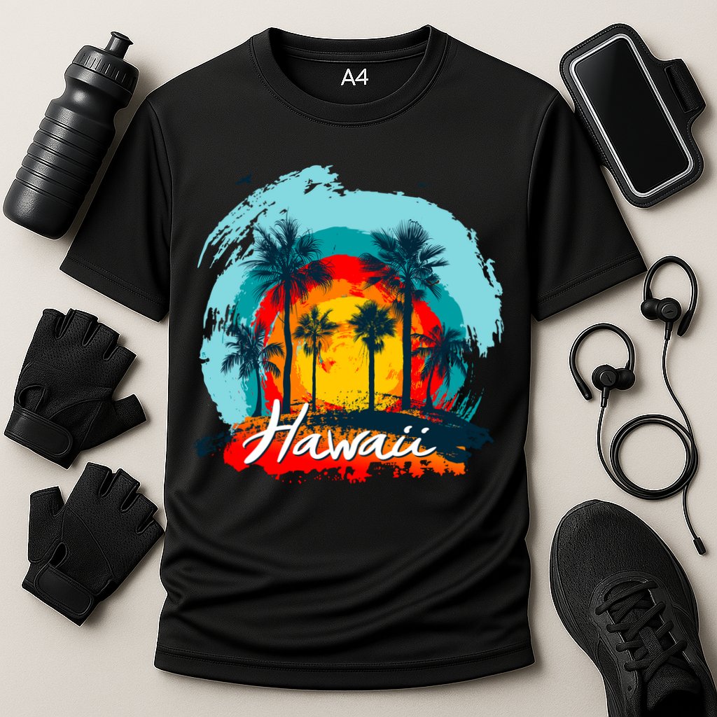 Hawaii Tropical Sunset Cooling Performance Crew T-Shirt