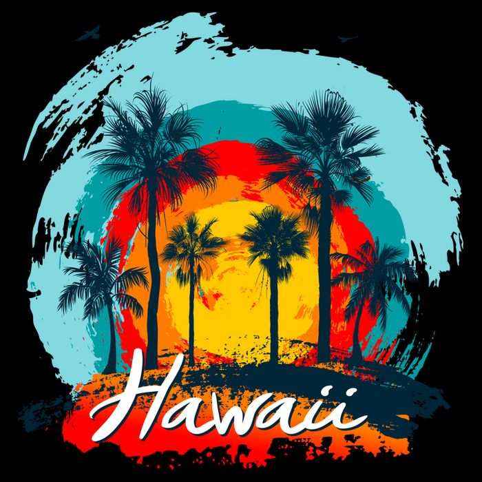 Hawaii Tropical Sunset Cooling Performance Crew T-Shirt