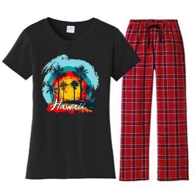 Hawaii Tropical Sunset Women's Flannel Pajama Set