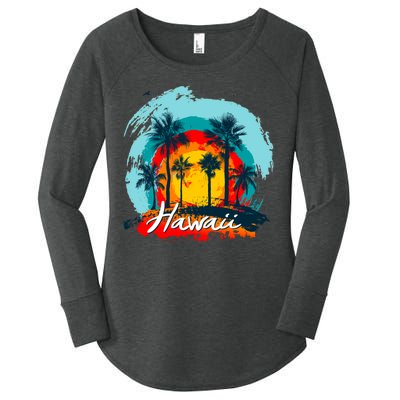 Hawaii Tropical Sunset Women's Perfect Tri Tunic Long Sleeve Shirt