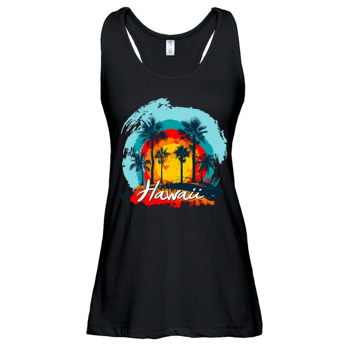 Hawaii Tropical Sunset Ladies Essential Flowy Tank