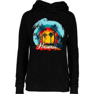 Hawaii Tropical Sunset Womens Funnel Neck Pullover Hood