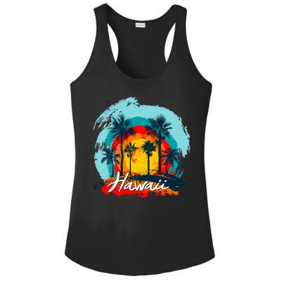 Hawaii Tropical Sunset Ladies PosiCharge Competitor Racerback Tank