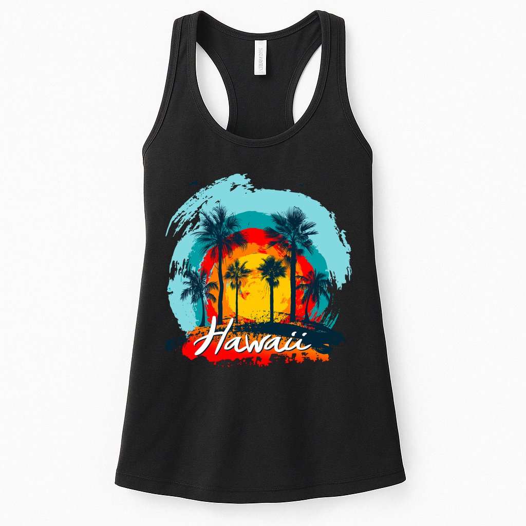 Hawaii Tropical Sunset Womens Tank Top