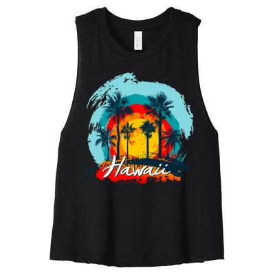 Hawaii Tropical Sunset Women's Racerback Cropped Tank