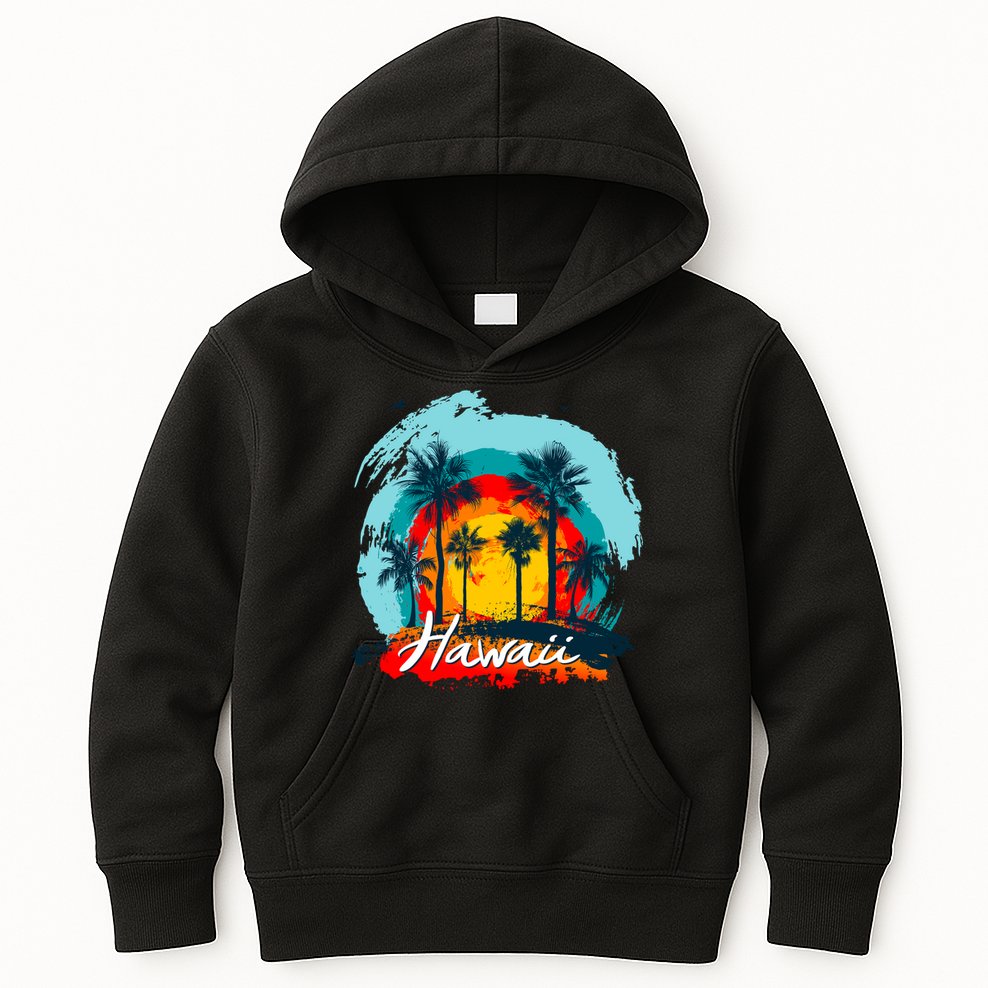 Hawaii Tropical Sunset Kids Hoodie
