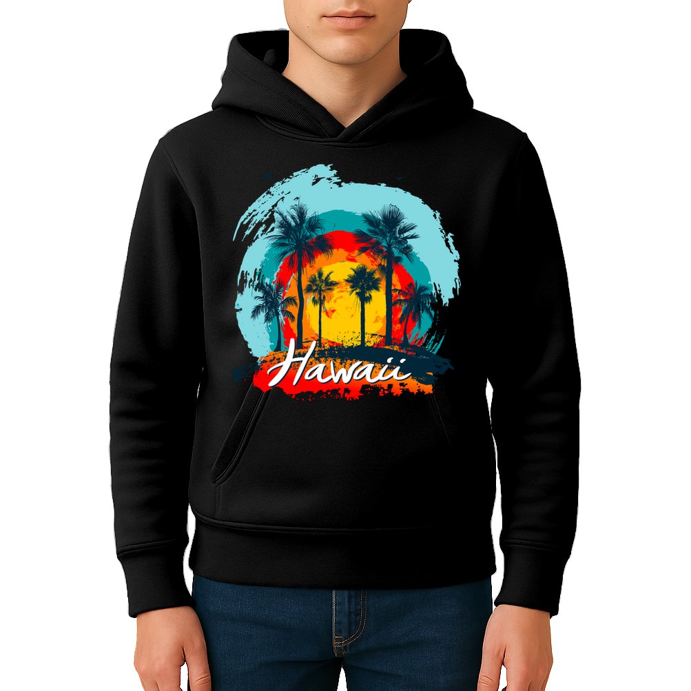Hawaii Tropical Sunset Kids Hoodie