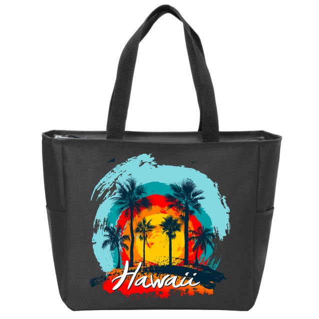 Hawaii Tropical Sunset Zip Tote Bag