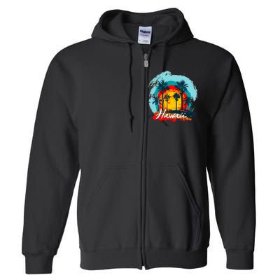 Hawaii Tropical Sunset Full Zip Hoodie