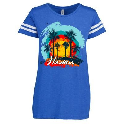 Hawaii Tropical Sunset Enza Ladies Jersey Football T-Shirt