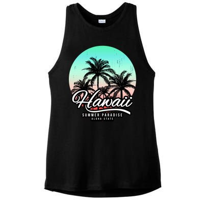 Hawaii Vintage Logo Ladies PosiCharge Tri-Blend Wicking Tank