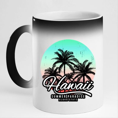 Hawaii Vintage Logo 11oz Black Color Changing Mug