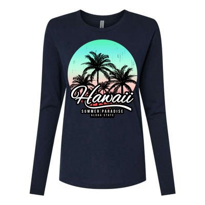 Hawaii Vintage Logo Womens Cotton Relaxed Long Sleeve T-Shirt