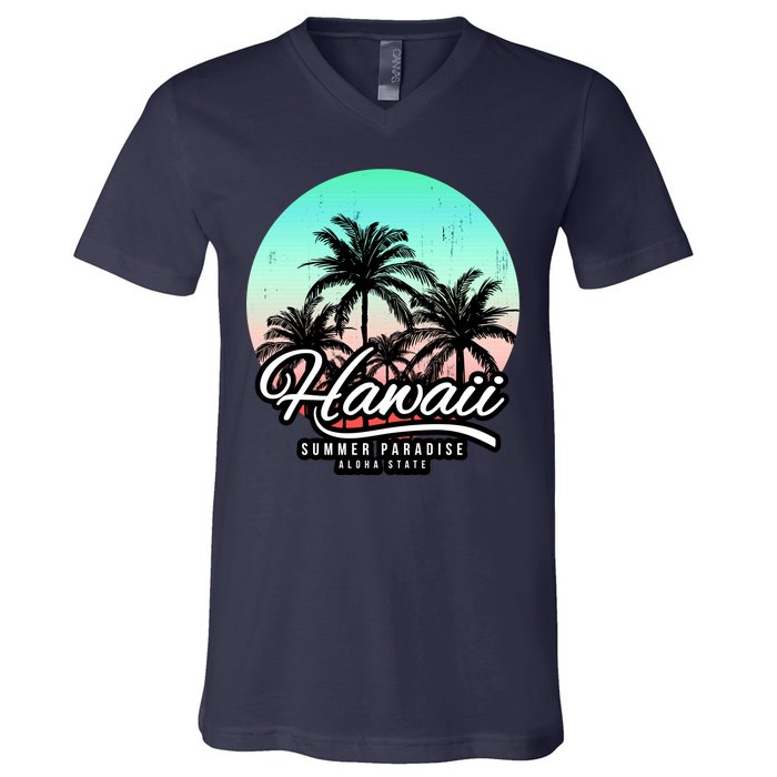 Hawaii Vintage Logo V-Neck T-Shirt