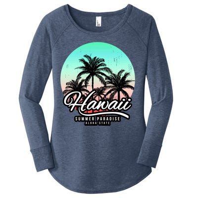 Hawaii Vintage Logo Women's Perfect Tri Tunic Long Sleeve Shirt