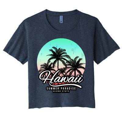 Hawaii Vintage Logo Women's Crop Top Tee