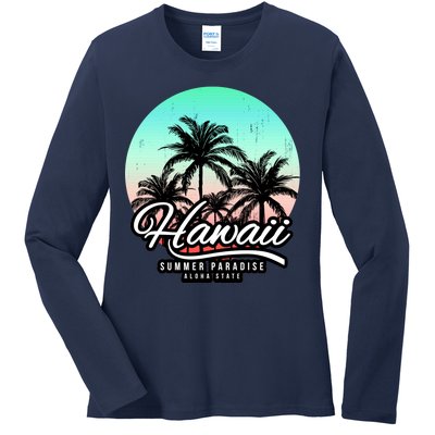 Hawaii Vintage Logo Ladies Long Sleeve Shirt