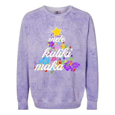 Hawaiian Mele Kaliki Maka Christmas Tree Colorblast Crewneck Sweatshirt