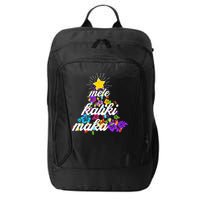 Hawaiian Mele Kaliki Maka Christmas Tree City Backpack