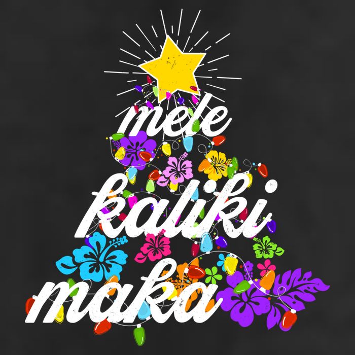 Hawaiian Mele Kaliki Maka Christmas Tree Trucker Hat