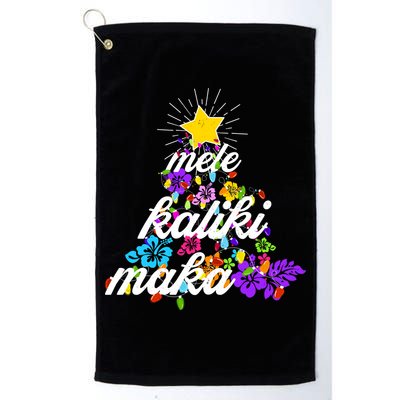 Hawaiian Mele Kaliki Maka Christmas Tree Golf Towel