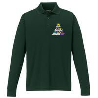 Hawaiian Mele Kaliki Maka Christmas Tree Performance Long Sleeve Polo