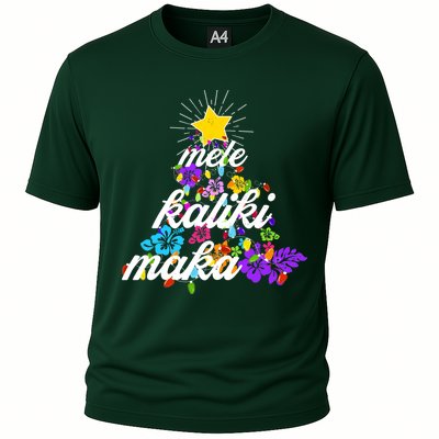 Hawaiian Mele Kaliki Maka Christmas Tree Cooling Performance Crew T-Shirt